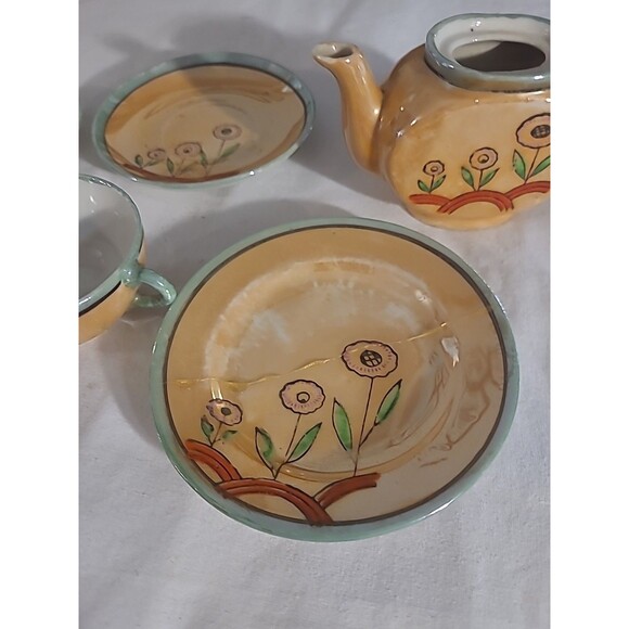Vintage Lusterware Childs Porcelain Tea Set made in Occupied Japan - Picture 4 of 11